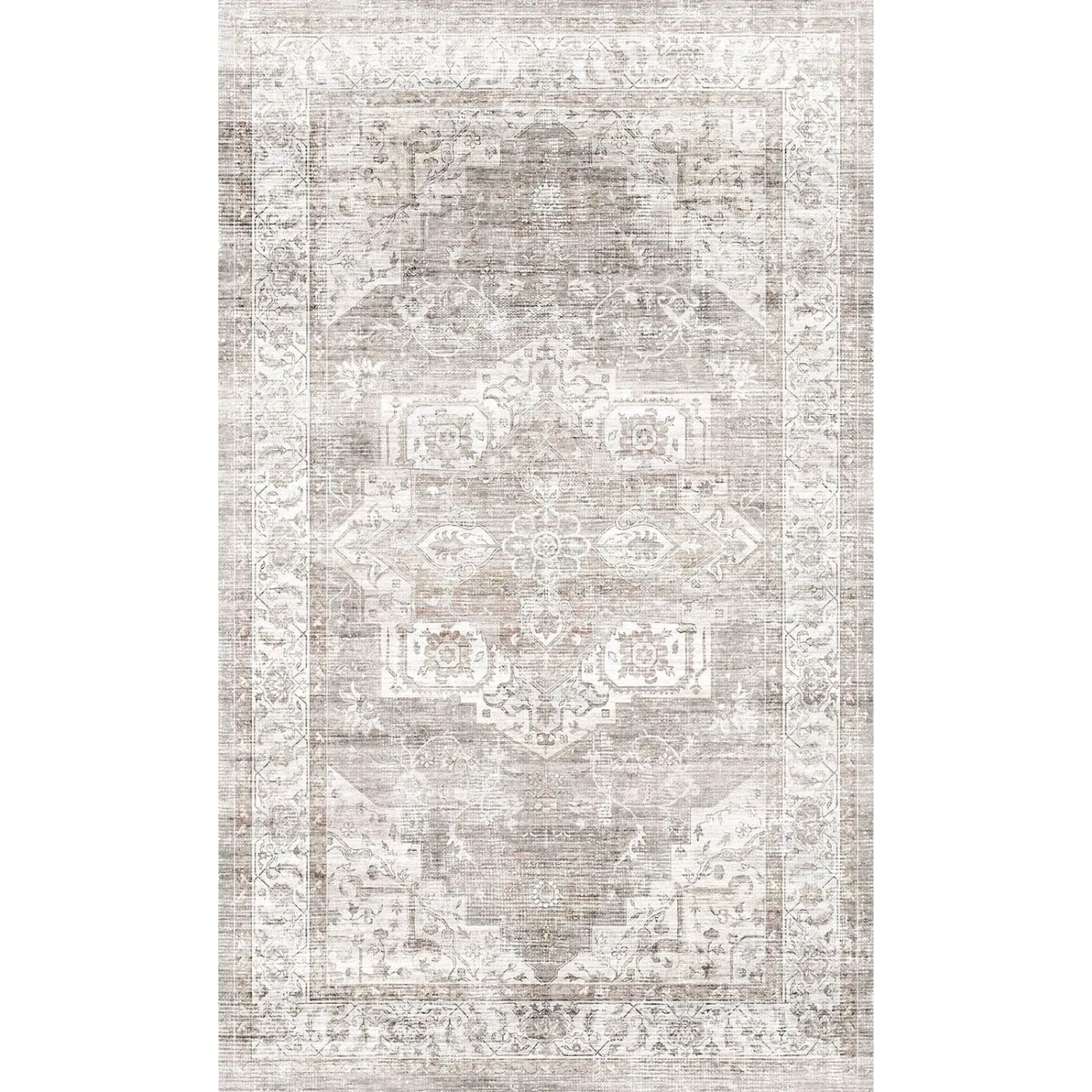 Leah Beige White Rug - Second Love