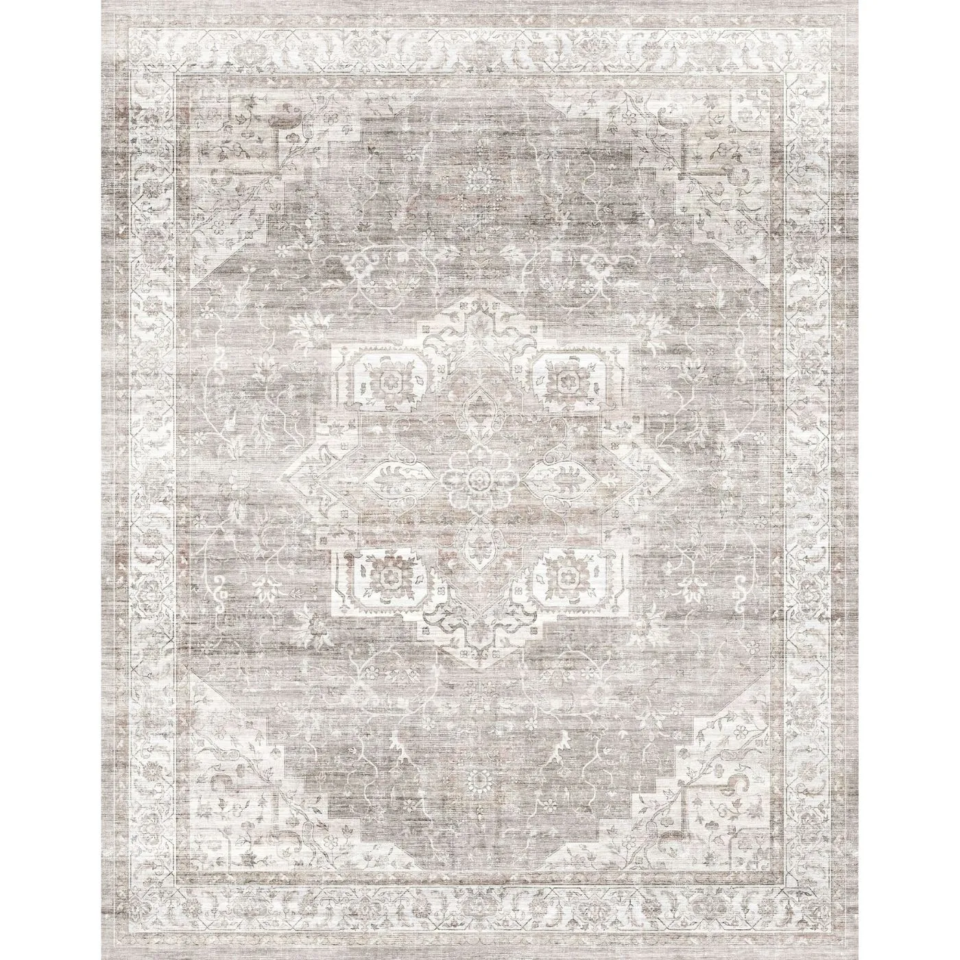 Leah Beige White Rug - Second Love