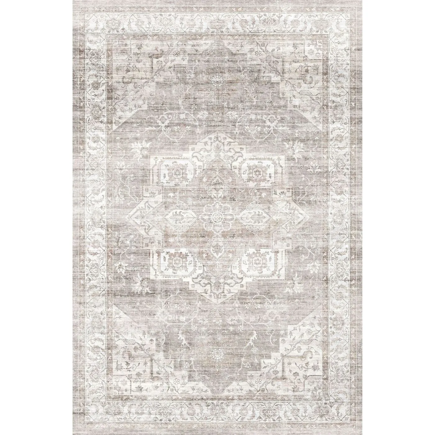 Leah Beige White Rug - Second Love