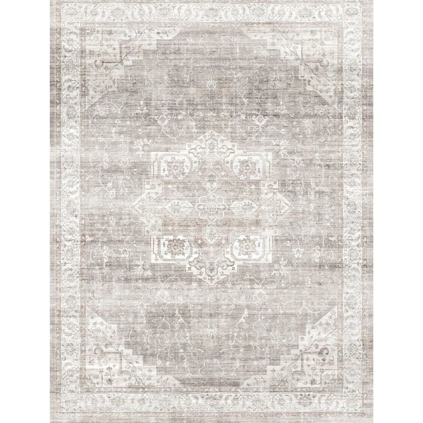 Leah Beige White Rug - Second Love