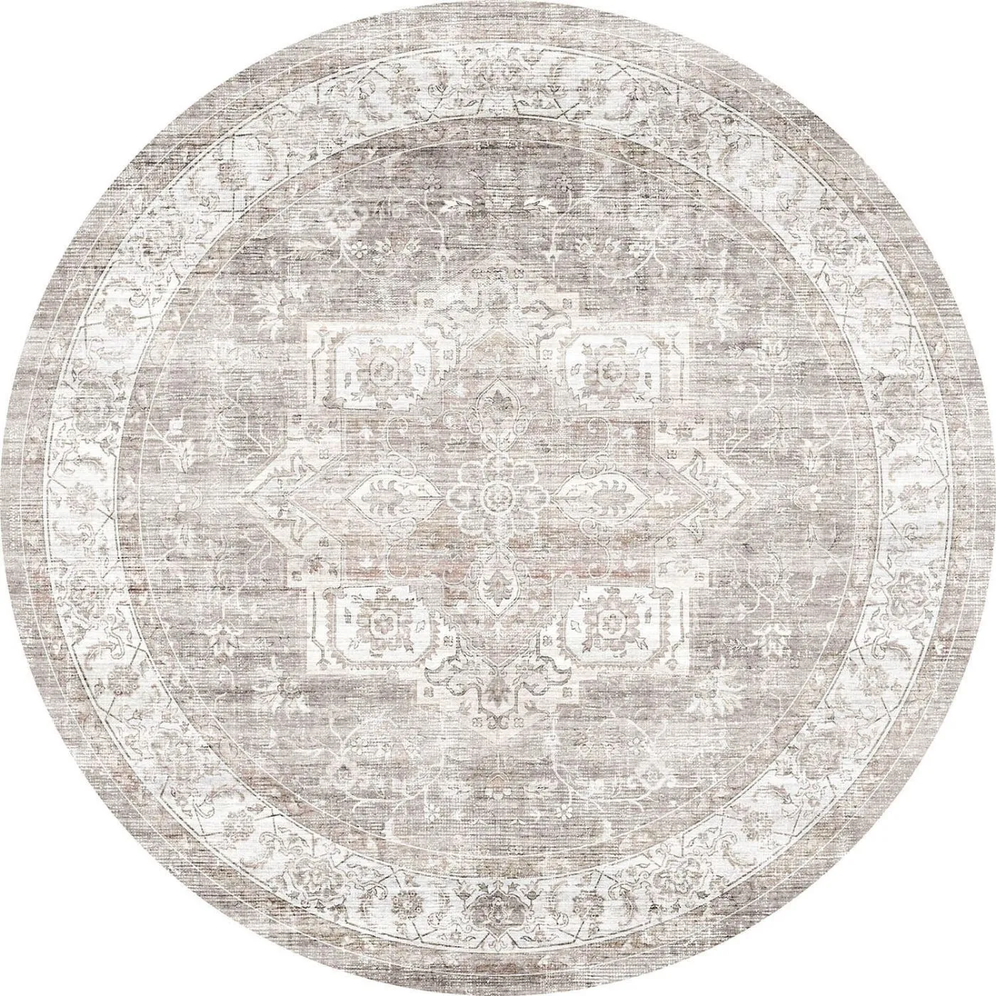 Leah Beige White Rug - Second Love