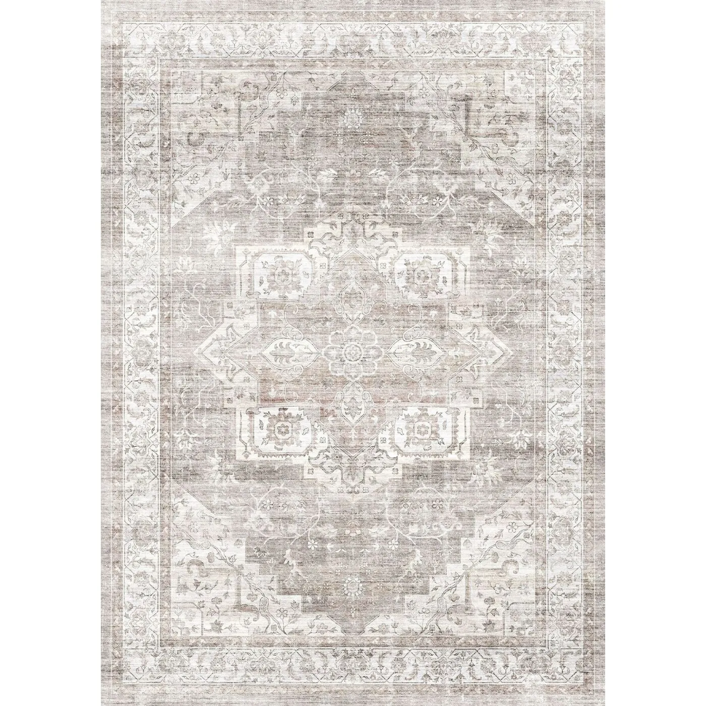 Leah Beige White Rug