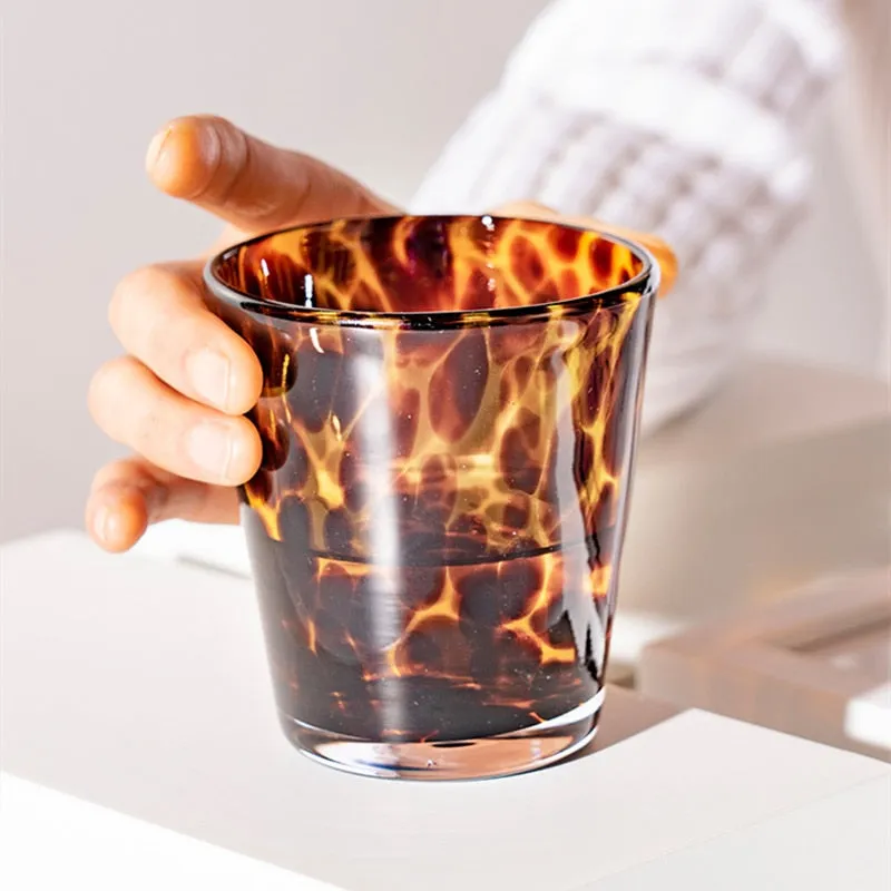 Leopard Retro Drinking Glass