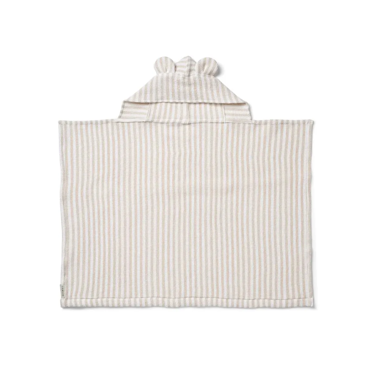 Liewood Vilas Baby Hooded Waffle Towel - Crisp White / Sandy