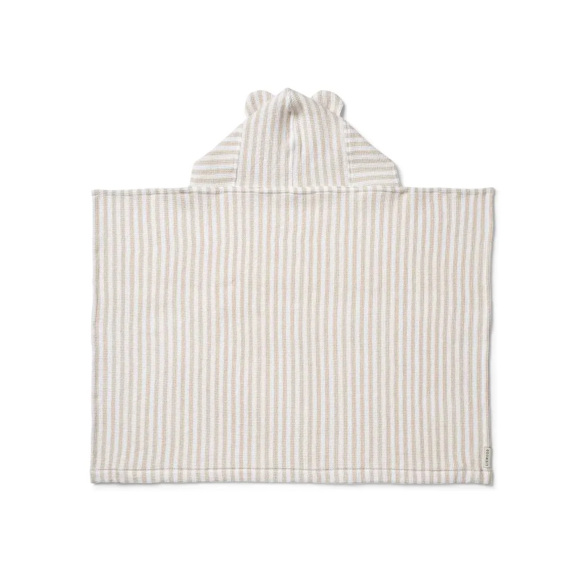 Liewood Vilas Baby Hooded Waffle Towel - Crisp White / Sandy