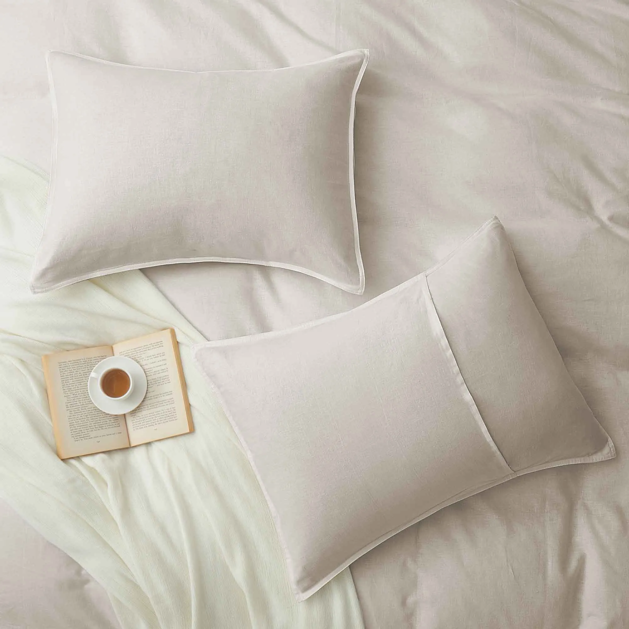 Linen Cotton Blend Duvet Cover Set with Pillowcases