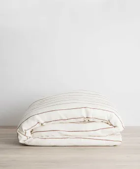 Linen Duvet Cover - Cedar Stripe