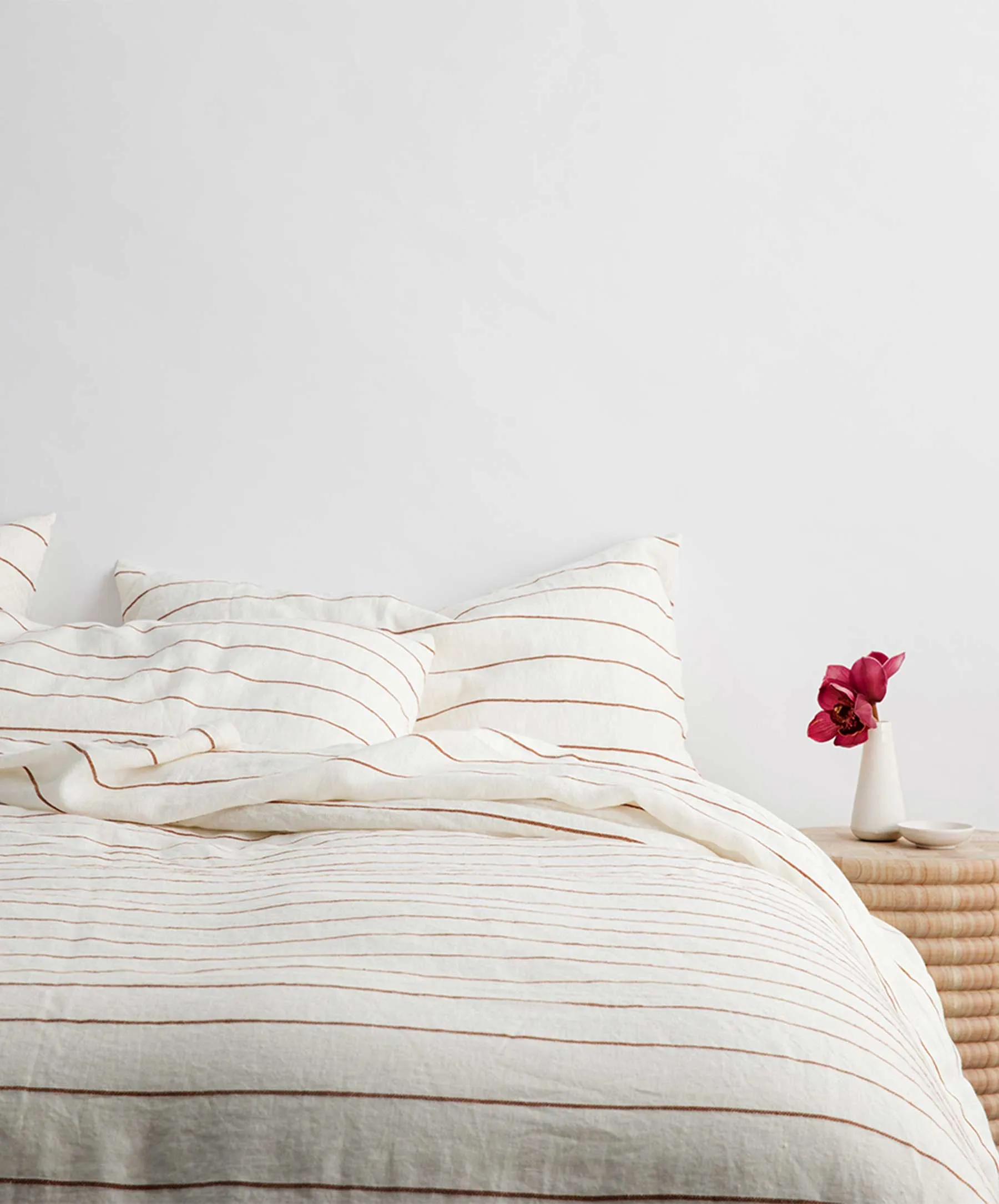 Linen Duvet Cover - Cedar Stripe