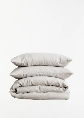 Linen King Duvet Cover Set - Smoke Gray