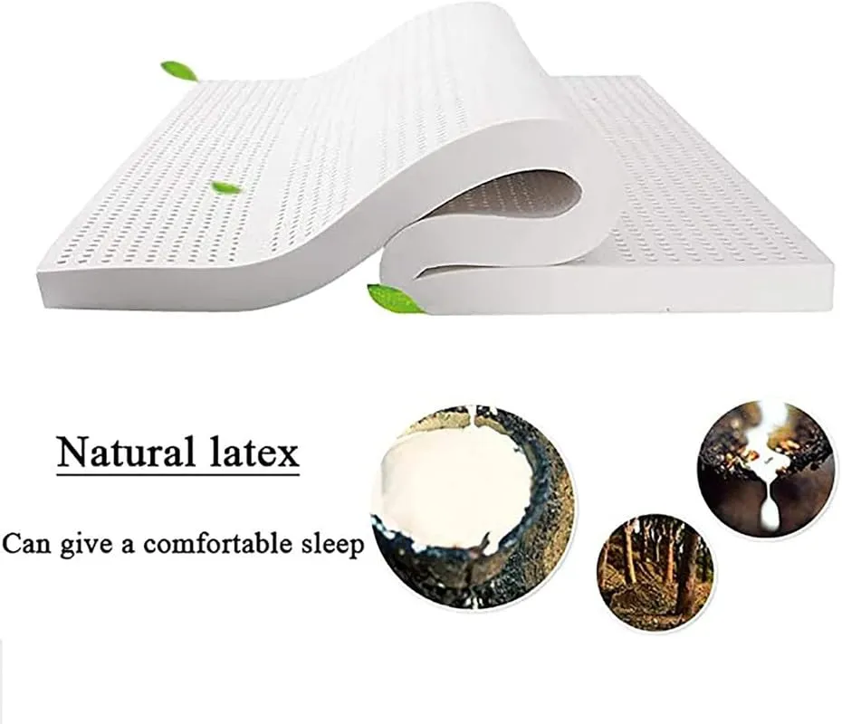 Linenovation 100% Natural Latex Mattress Topper - Firm - 2 Inch - Pressure Relief for Back Pain, Soft and Comfortable Latex Mattress, Size 91cm x 182 cm