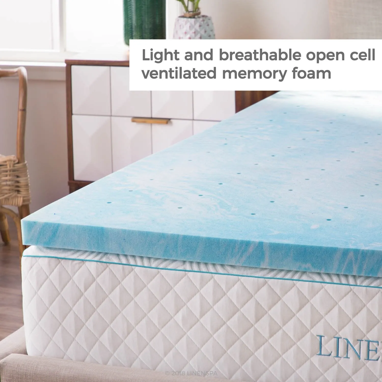 Linenspa 2 Inch Gel Swirl Memory Foam Topper - Full