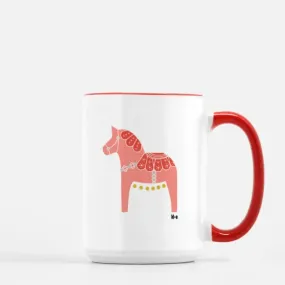 Little Duck   Owl Dala Horse Mug - Red