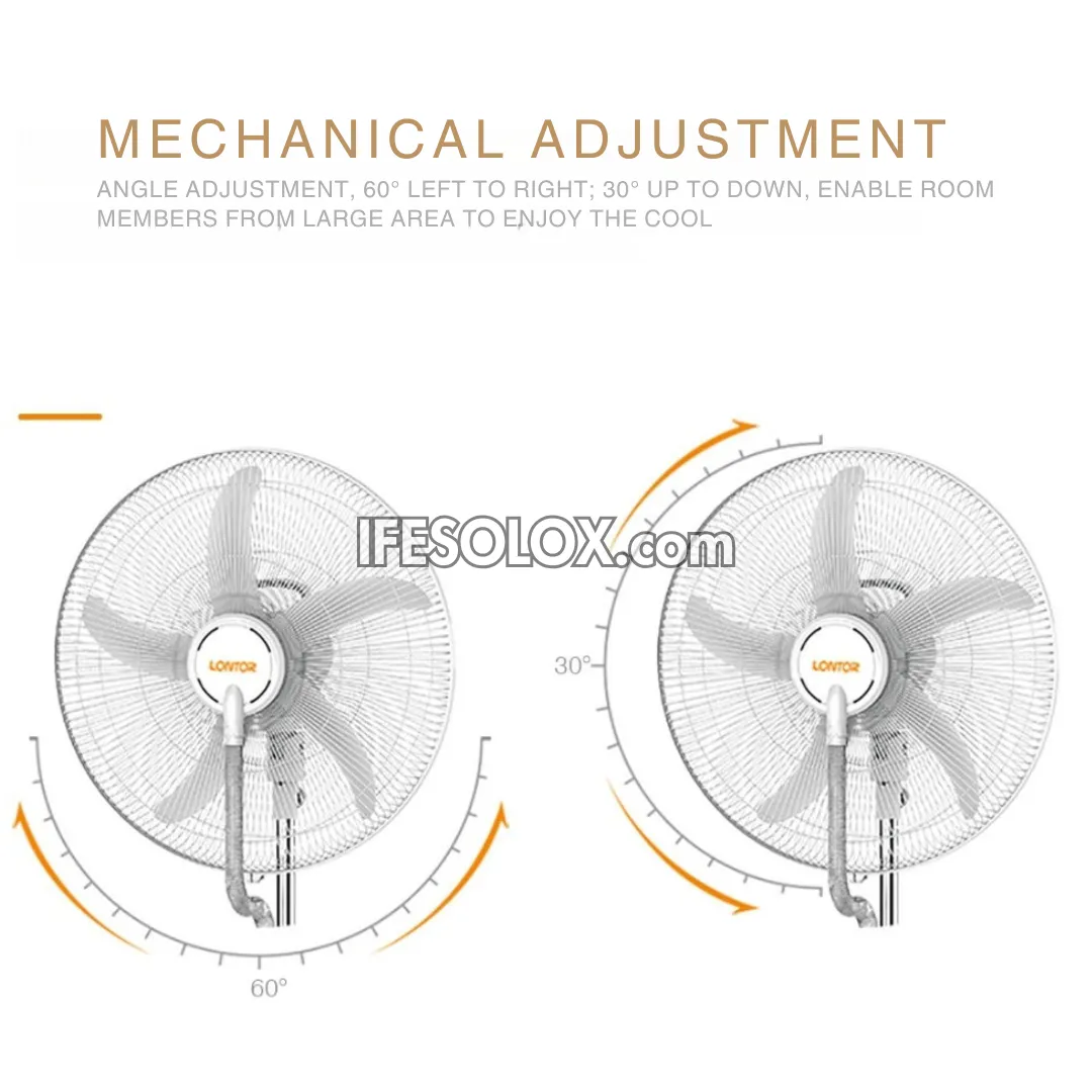 LONTOR 18" Rechargeable Solar Water Mist Standing Fan with 5-Blades and Remote (CTL-CF046R-18) - Brand New