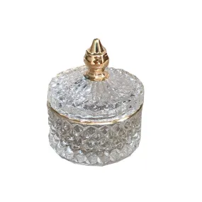 Luxury Gold Painted Glass Sugar Bowl With Lid Glass Candle Cup