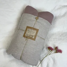 Mauve Greige Flax Duvet Cover