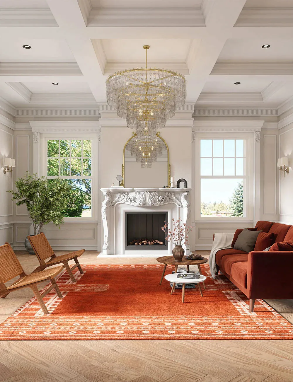 Mazela Orange Rug