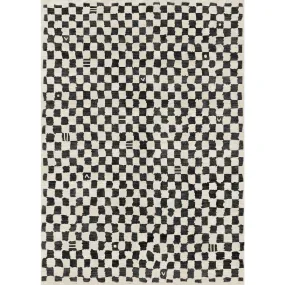 Metro Checkered Black & White Rug - Second Love