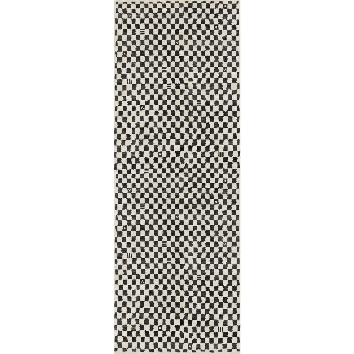 Metro Checkered Black & White Rug - Second Love