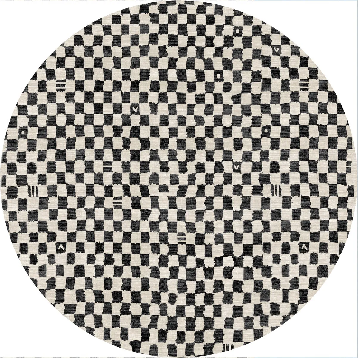 Metro Checkered Black & White Rug - Second Love