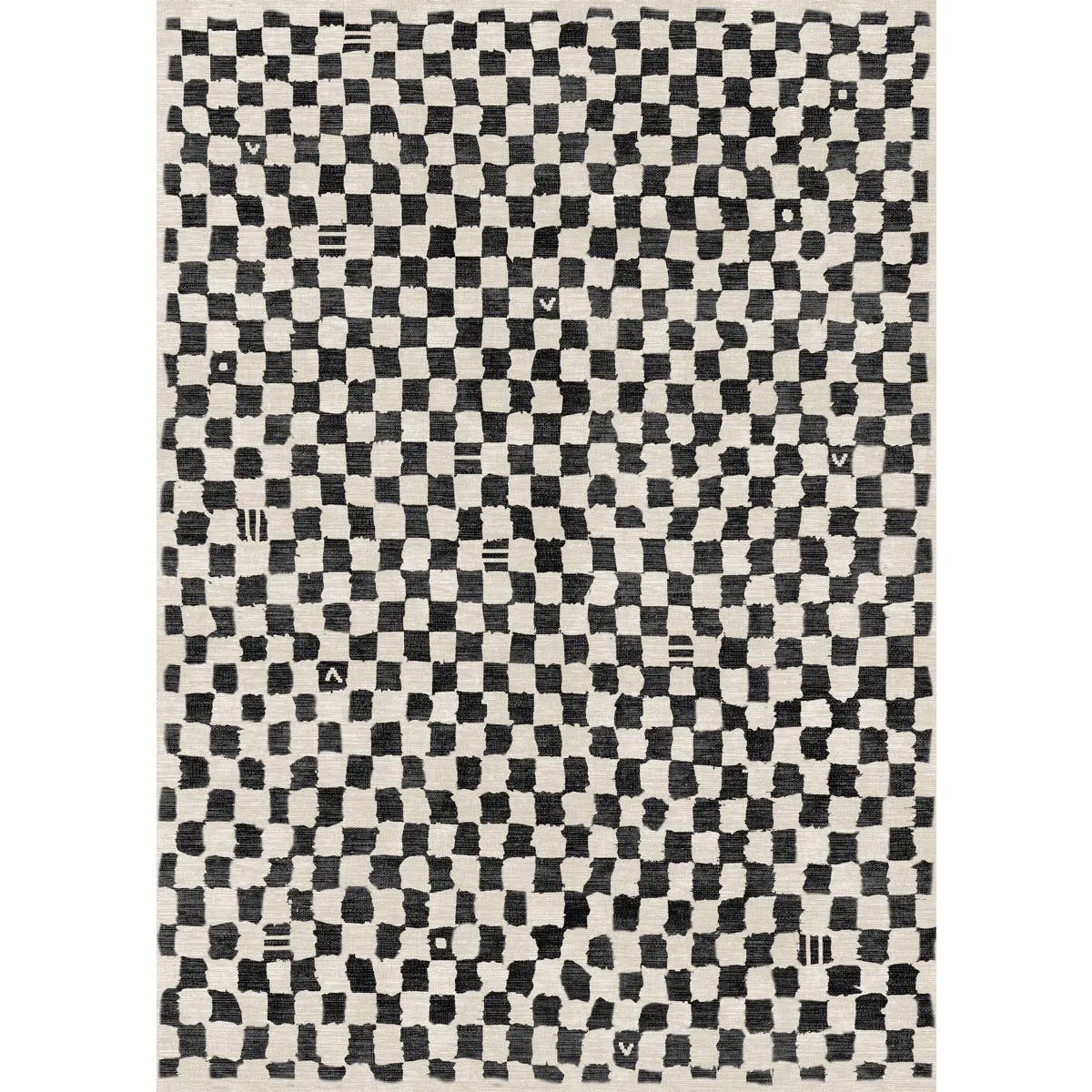 Metro Checkered Black & White Rug - Second Love