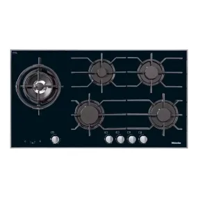 Miele KM3054-1 Gas Hob, 5 Burners Including 1 Dual Wok, 94.2cm Wide - Stainless Steel