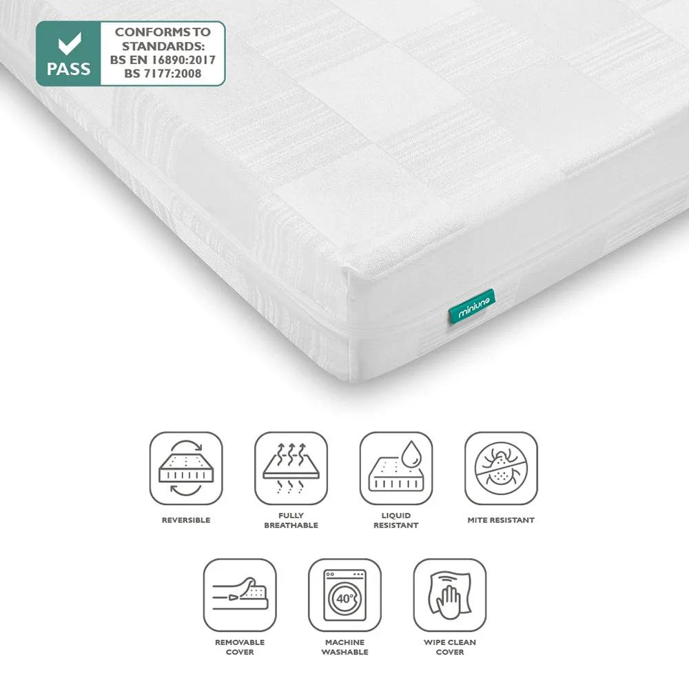 MiniUno Airflow Fibre Mattress - Cot Bed