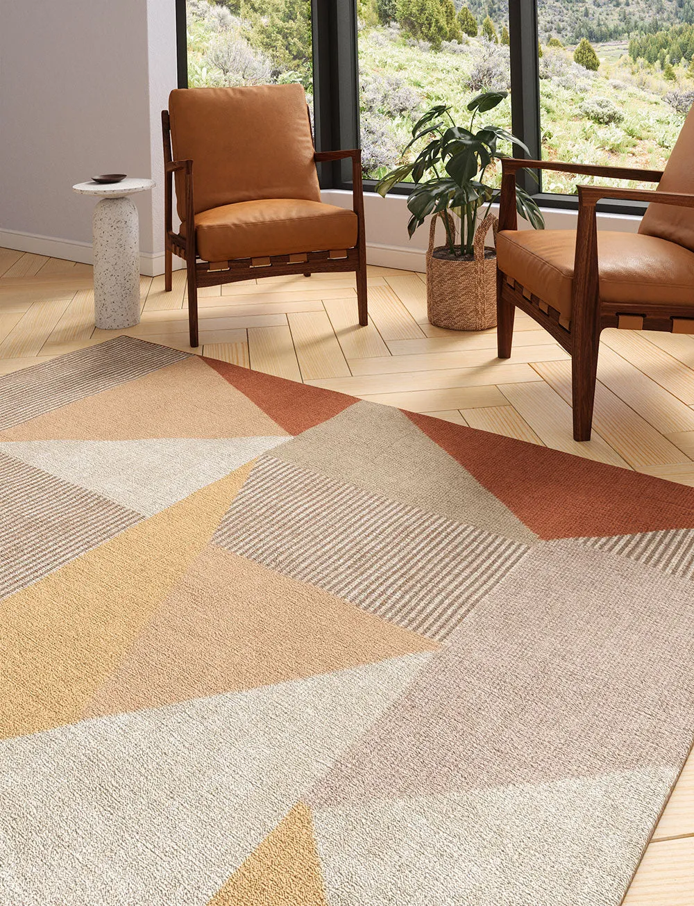 Mizza Orange Beige Rug