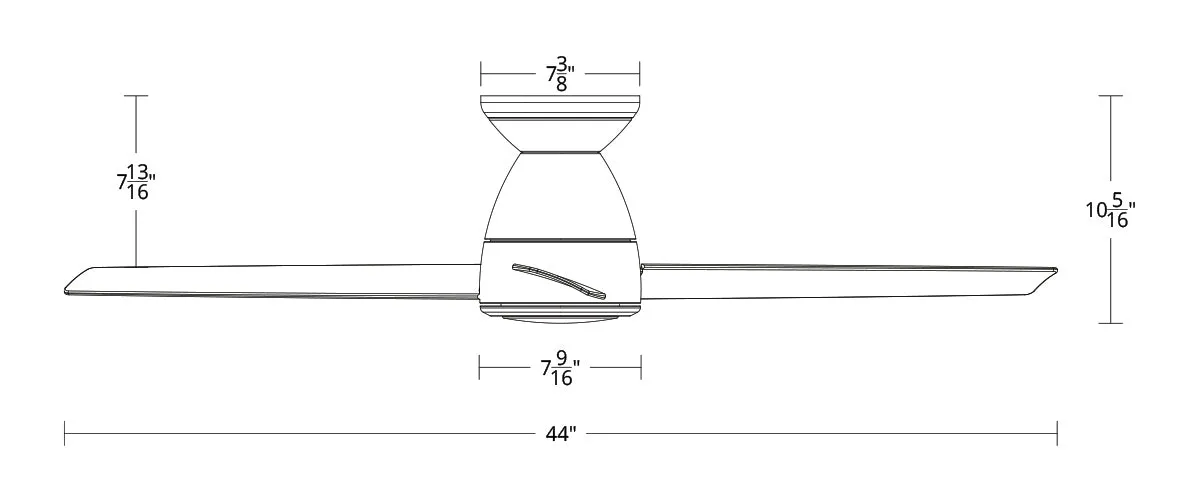 Modern Forms FH-W2004-44L Tip-Top 44" Flush Mount Ceiling Fan with LED Light Kit