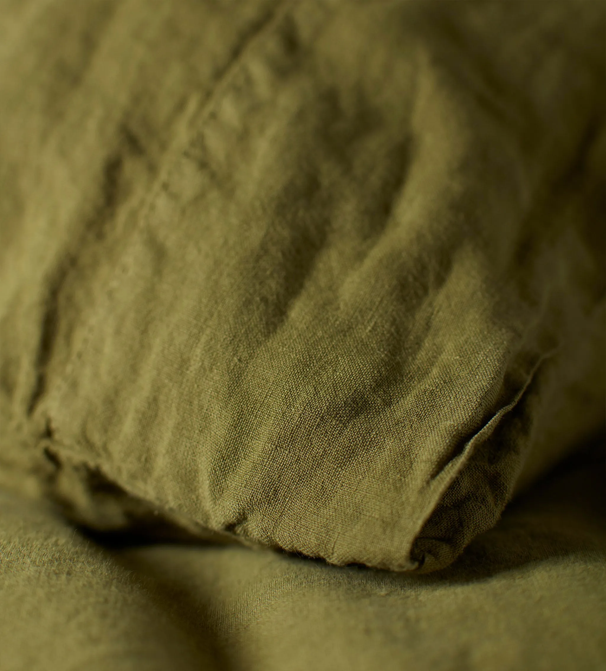 Moss Green 100% Linen Duvet Cover