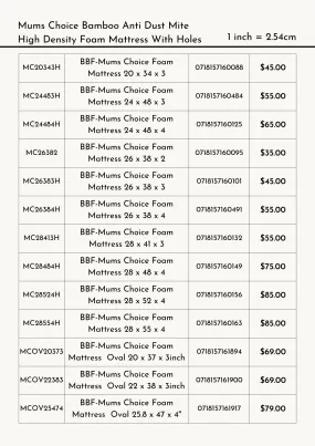 【Multi Size】Mums Choice Bamboo Anti Dust Mite High Density Mattress