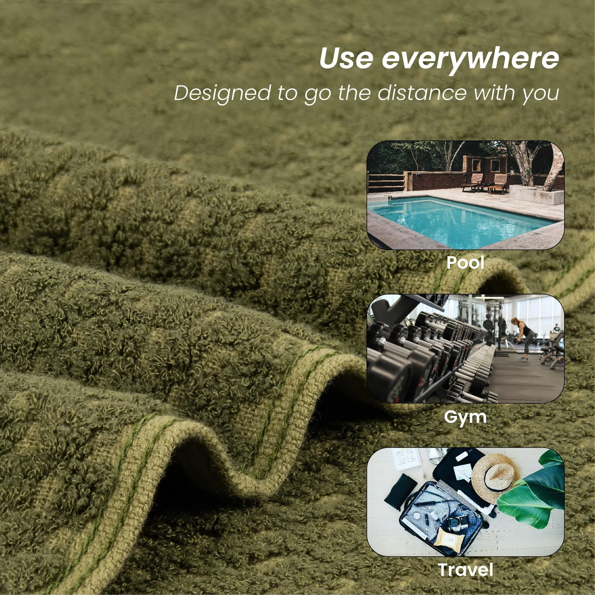 Mush Hearth & Haven Bamboo Towels for Bath Large Size | 450 GSM Bamboo Bath Towel for Men & Women | Soft, Highly Absorbent & Quick Dry | Pack of 2, 70 X 140 cms (Moon Grey & Moss Green)