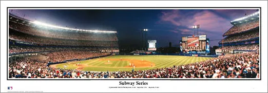 New York Mets Shea Stadium "Subway Series" Panoramic Poster Print - Everlasting Images 1998