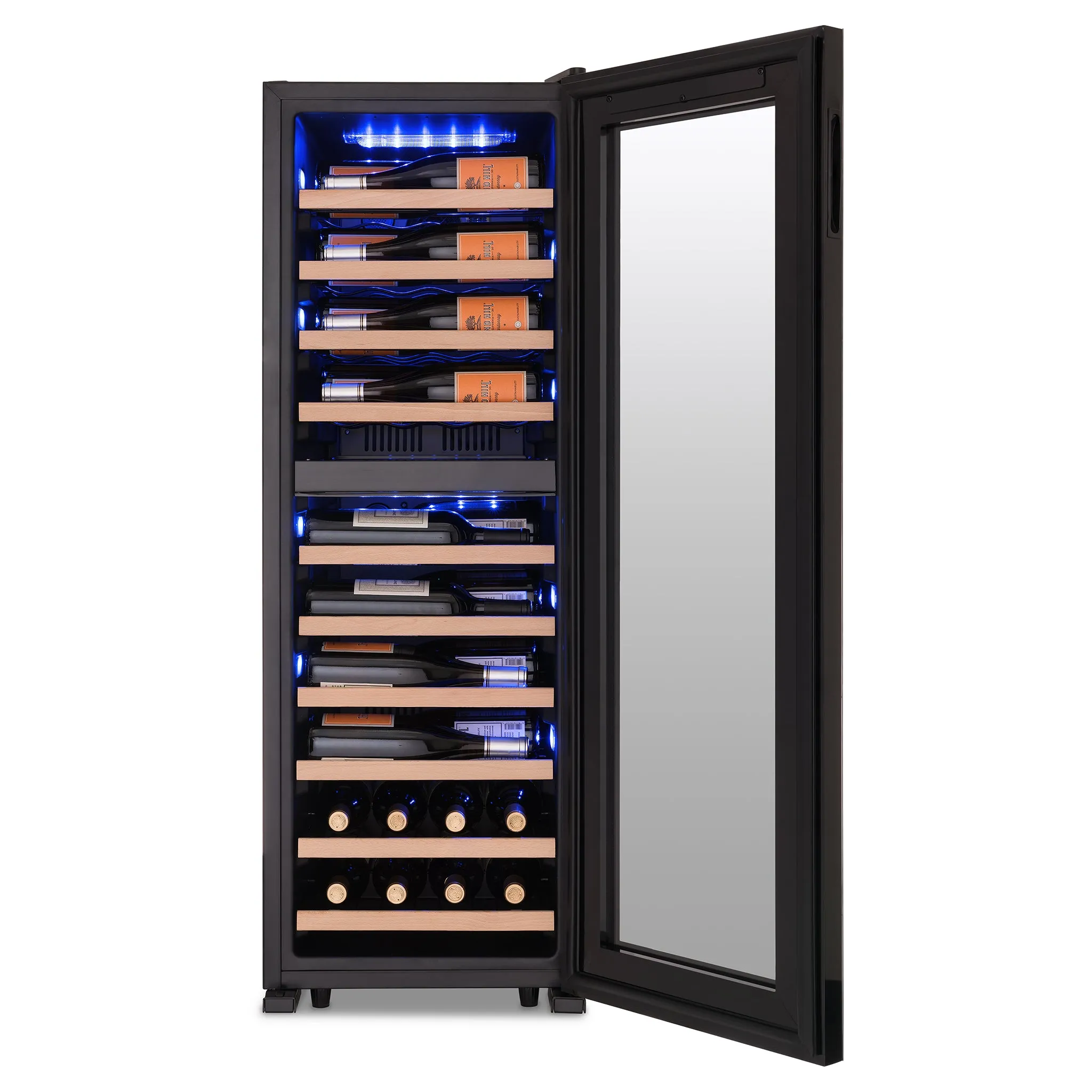 Newair® 56-Bottle 16.9" Black Freestanding Dual Zone Wine Fridge