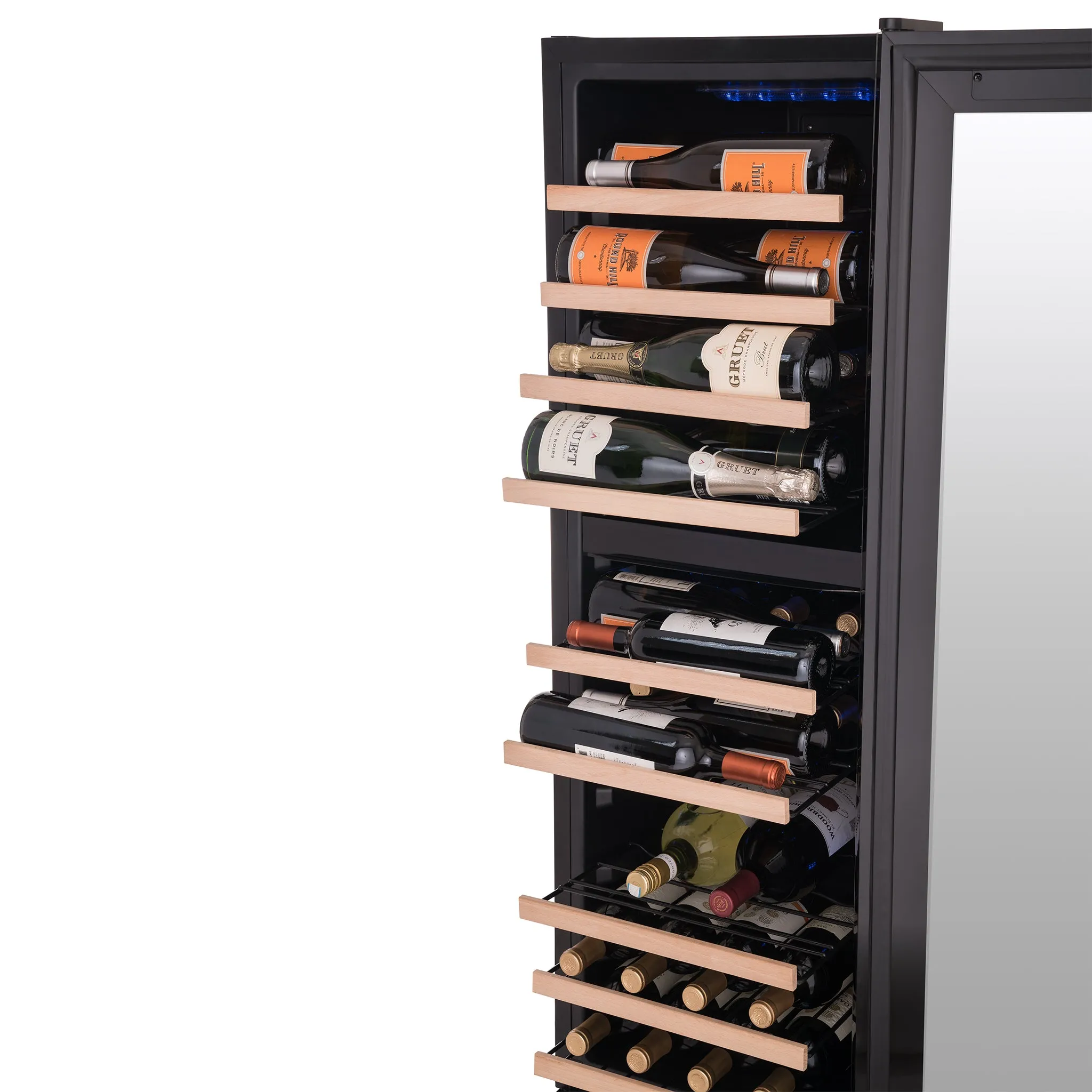 Newair® 56-Bottle 16.9" Black Freestanding Dual Zone Wine Fridge