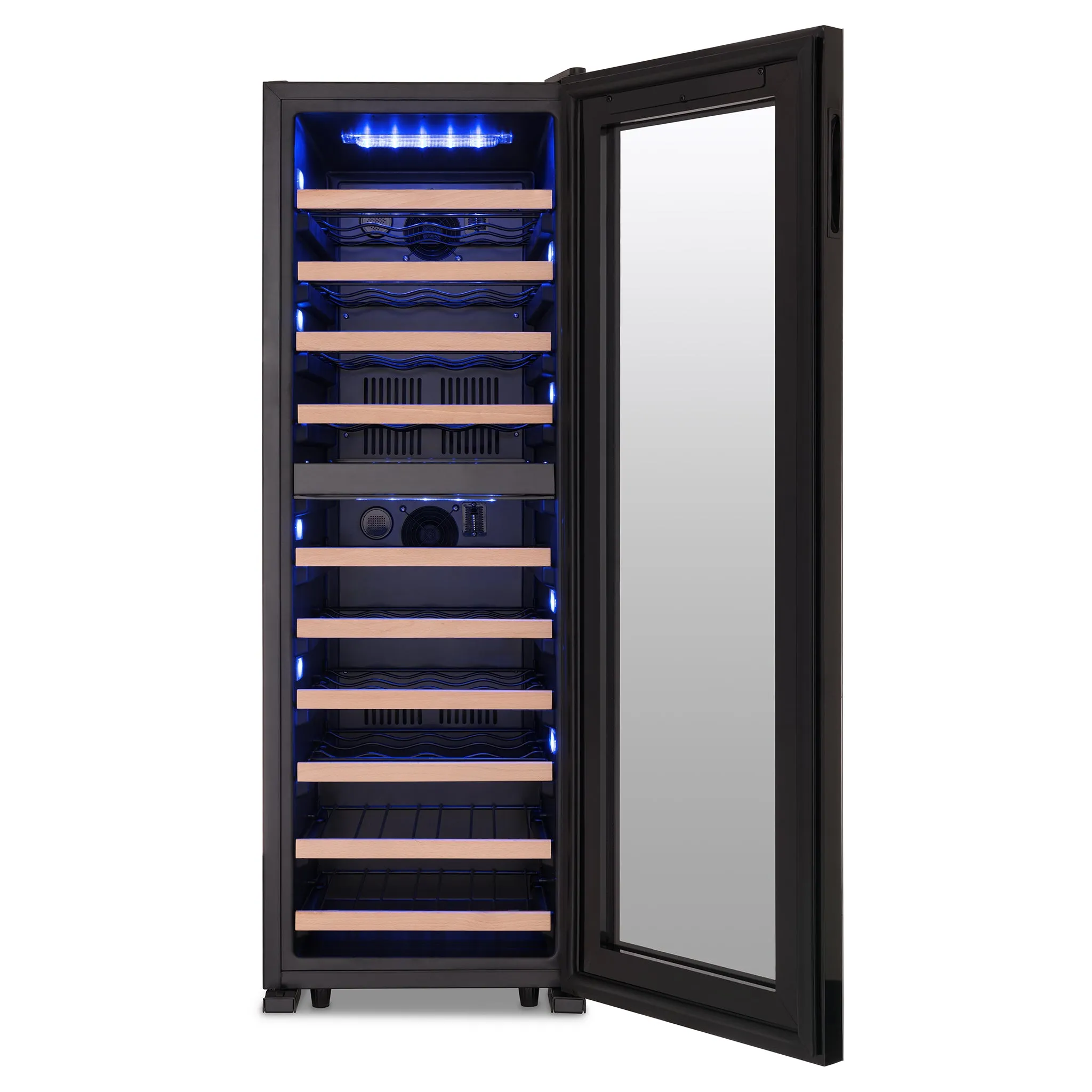 Newair® 56-Bottle 16.9" Black Freestanding Dual Zone Wine Fridge