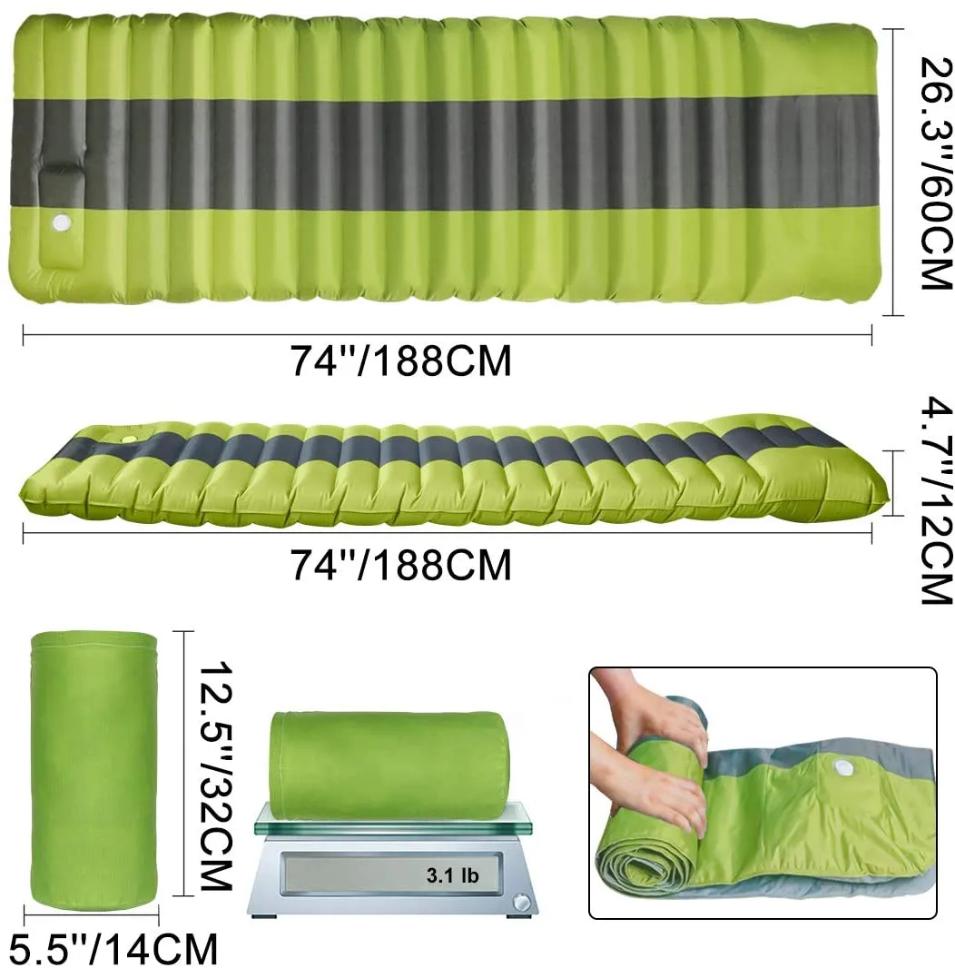 NewDoar Camping Sleeping Pad Durable Waterproof Air Mattress Compact Ultralight Hiking Pad