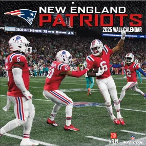 NFL New England Patriots Wall 2025 Calendar