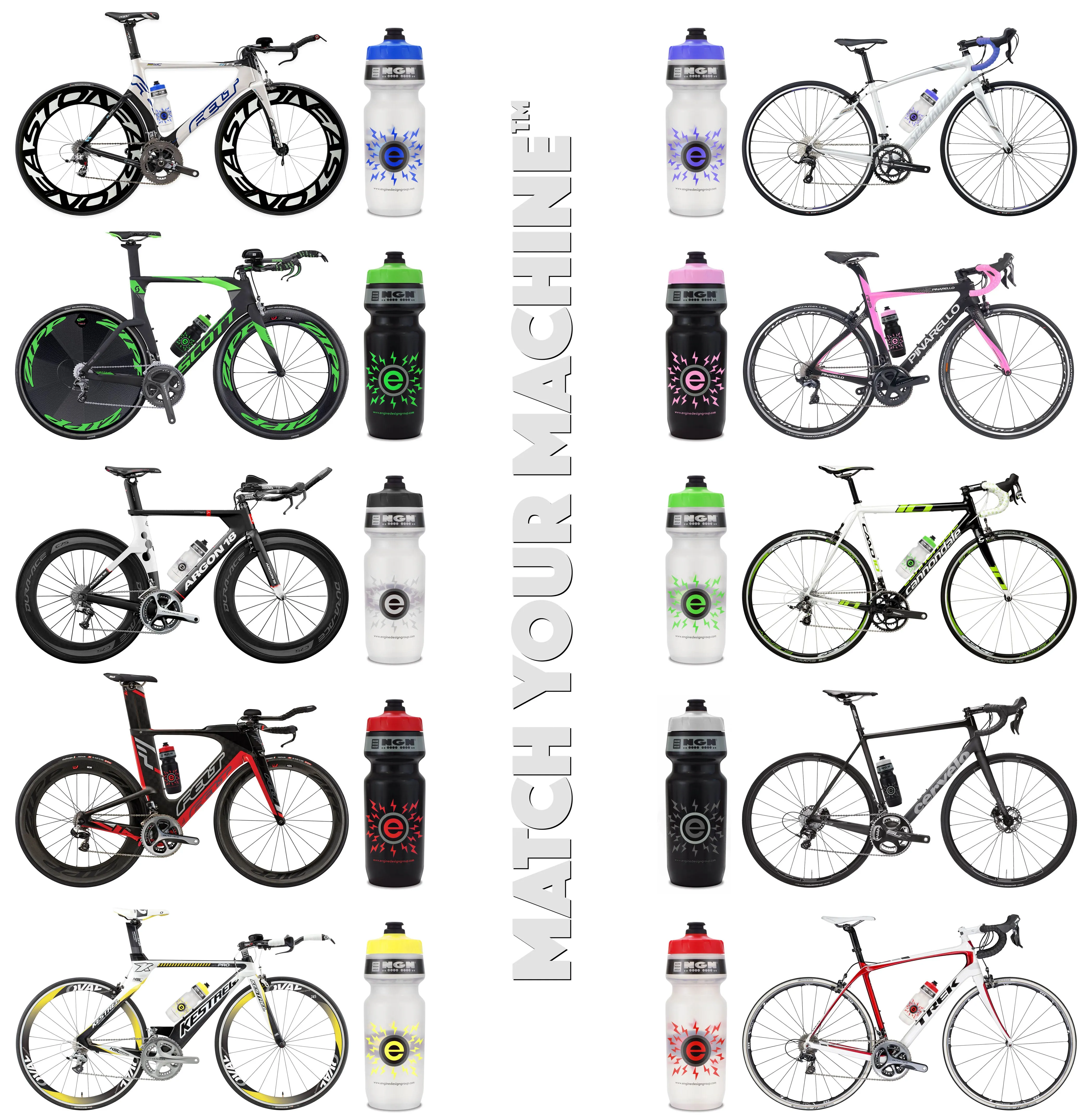 NGN Sport – High Performance Bike Water Bottles – 24 oz | Black & Red (2-Pack)