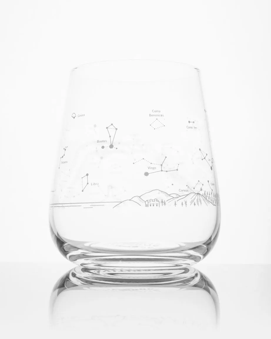 Night Sky Star Chart Wine Glass