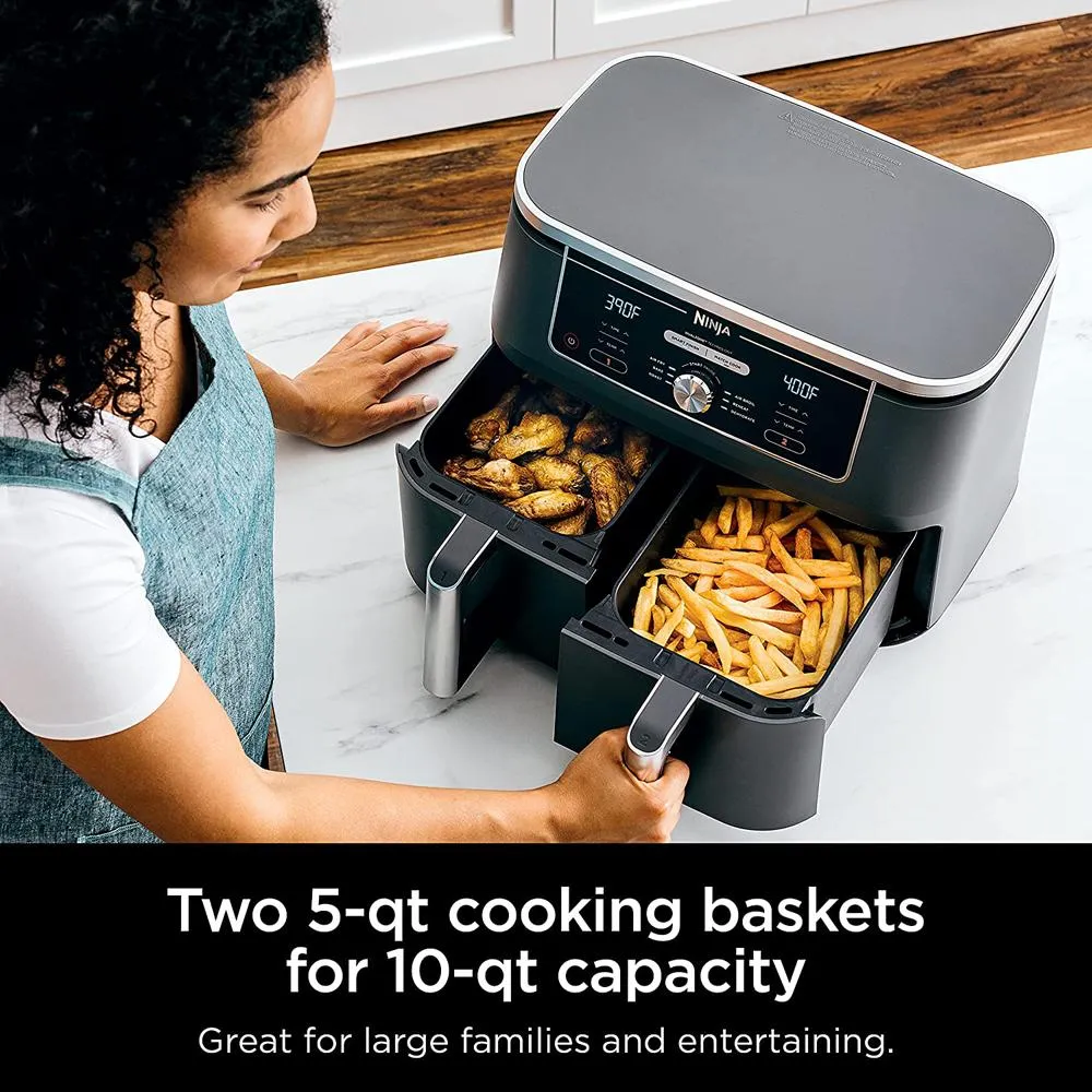 Ninja DZ401 Foodi 6-in-1 10-qt. XL 2-Basket Air Fryer - Refurbished - Open Box