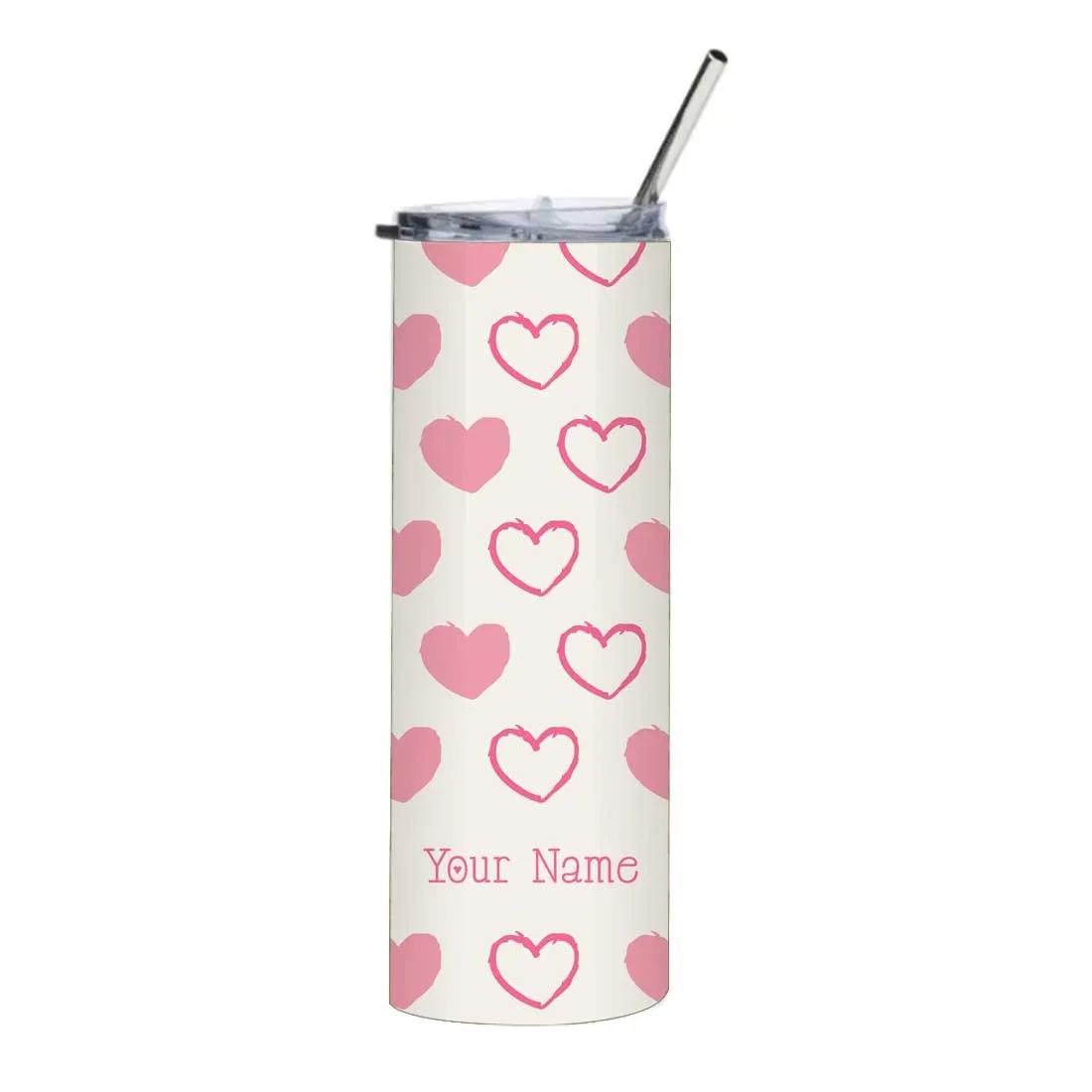 Nutcase Hot and Cold Tumblers for Drink - Personalized Stainless Steel Travel Mug with Metal Straw 600ml