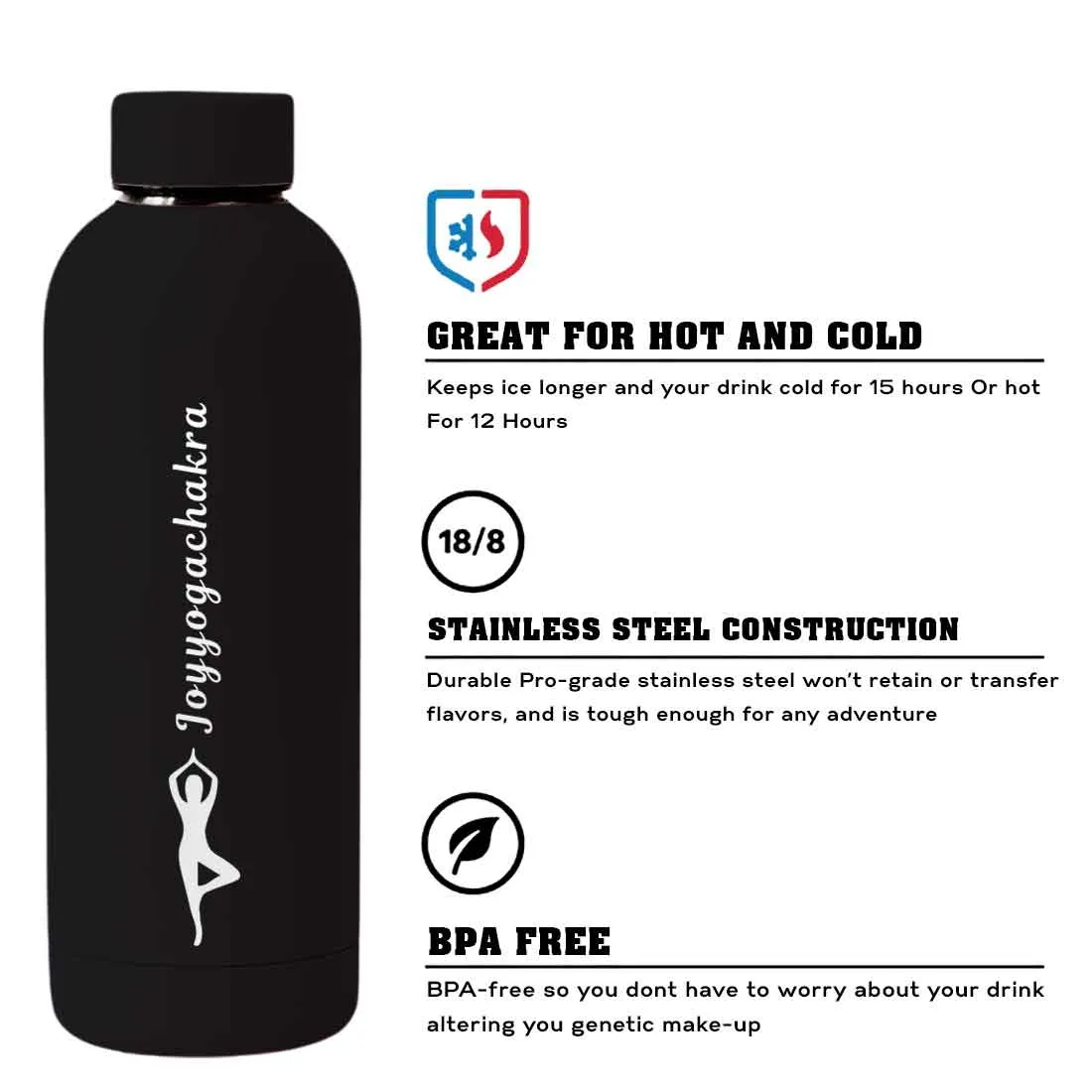 Nutcase Water Bottle Yoga For Workout Double Insulated Bottles