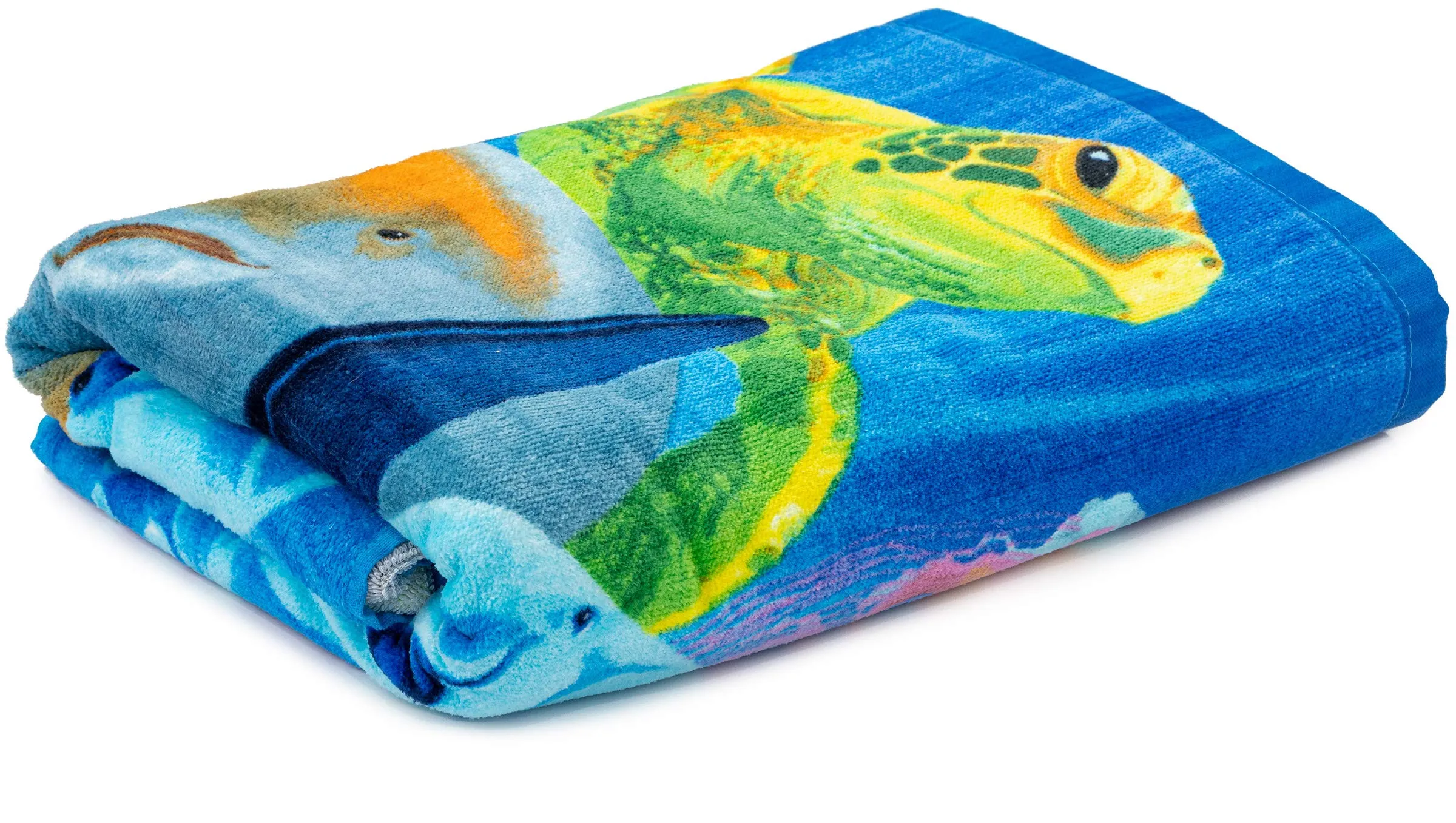 Ocean Animals Dolphin Shark Turtle Whale Selfie Super Soft Plush Cotton Beach Bath Pool