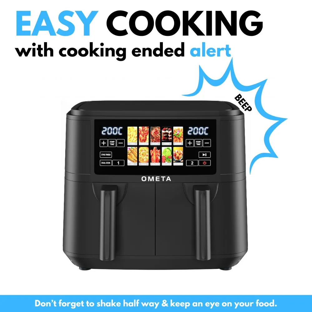 Ometa Lumi 10L Dual Air Fryer, Black