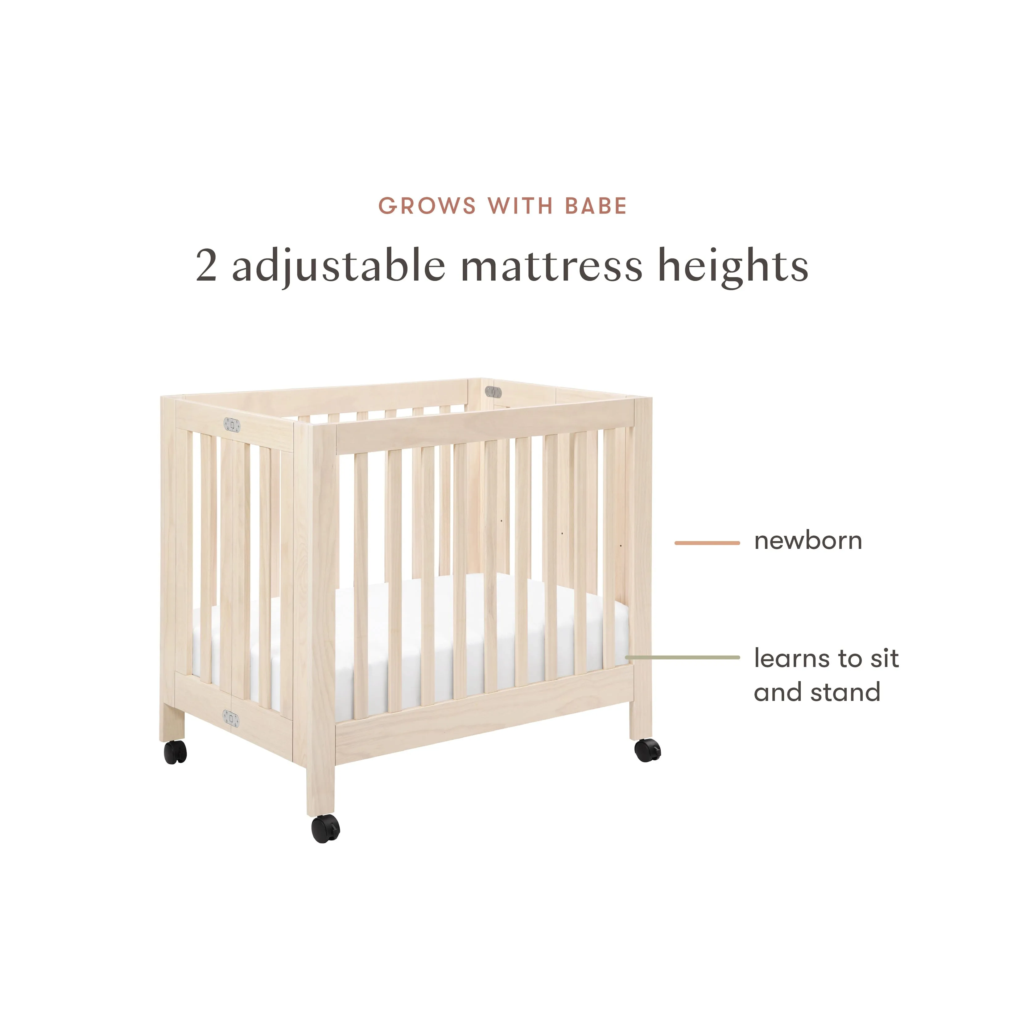 Origami Mini Crib - Washed Natural