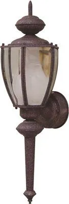 Outdoor Wall Lantern Rust Finish 7 X 22-3/4 Inch  Uses (1) 26-Watt Fluorescent G24Q-3 Base Lamp