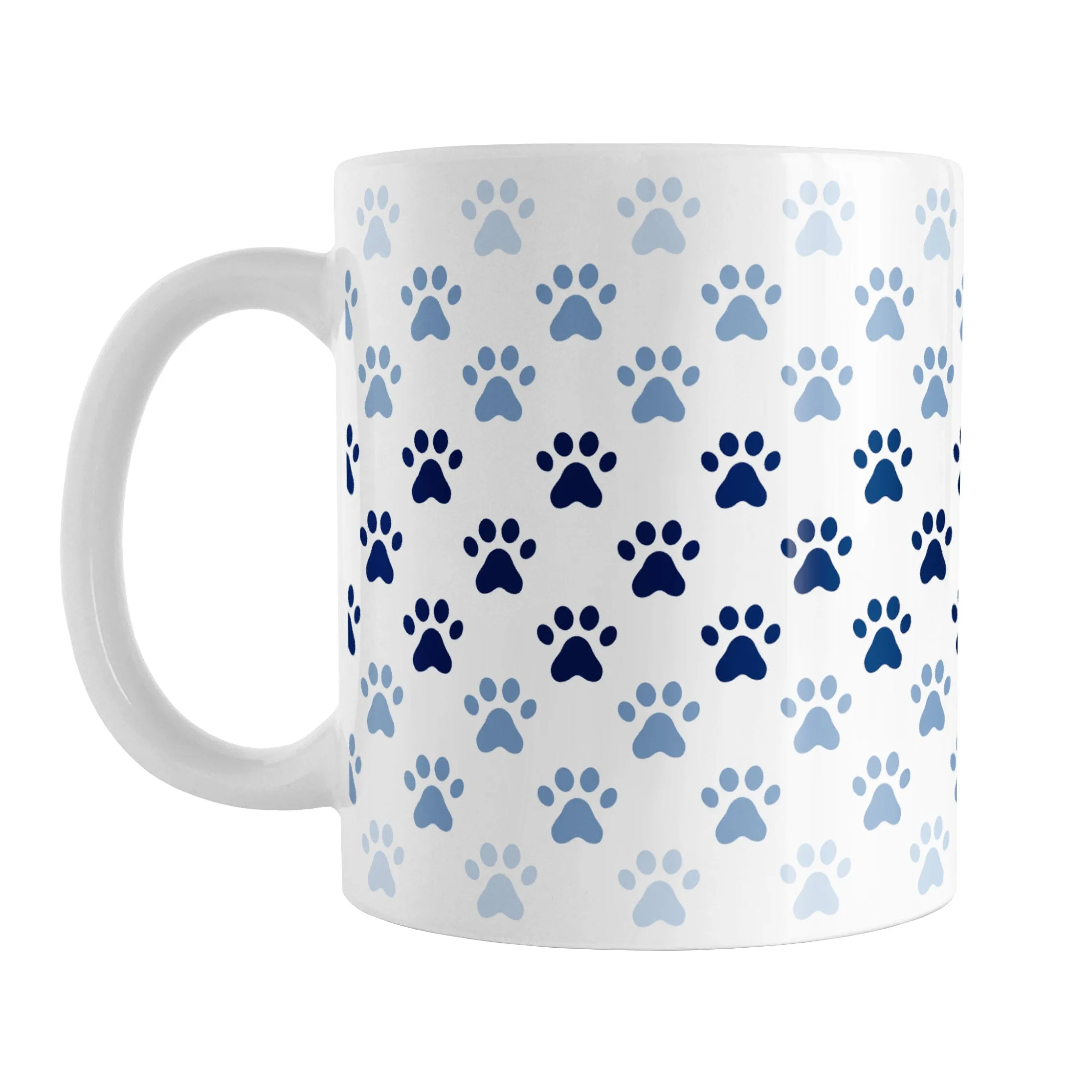 Paw Prints in Blue Mug