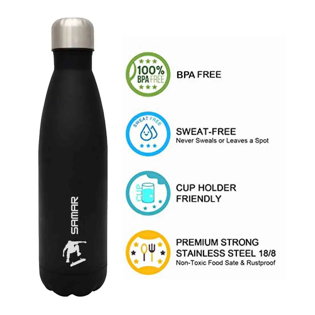 Personalized Thermal Water Bottle Insulated Stainless Steel Hot & Cold Cola Thermos 500 ml