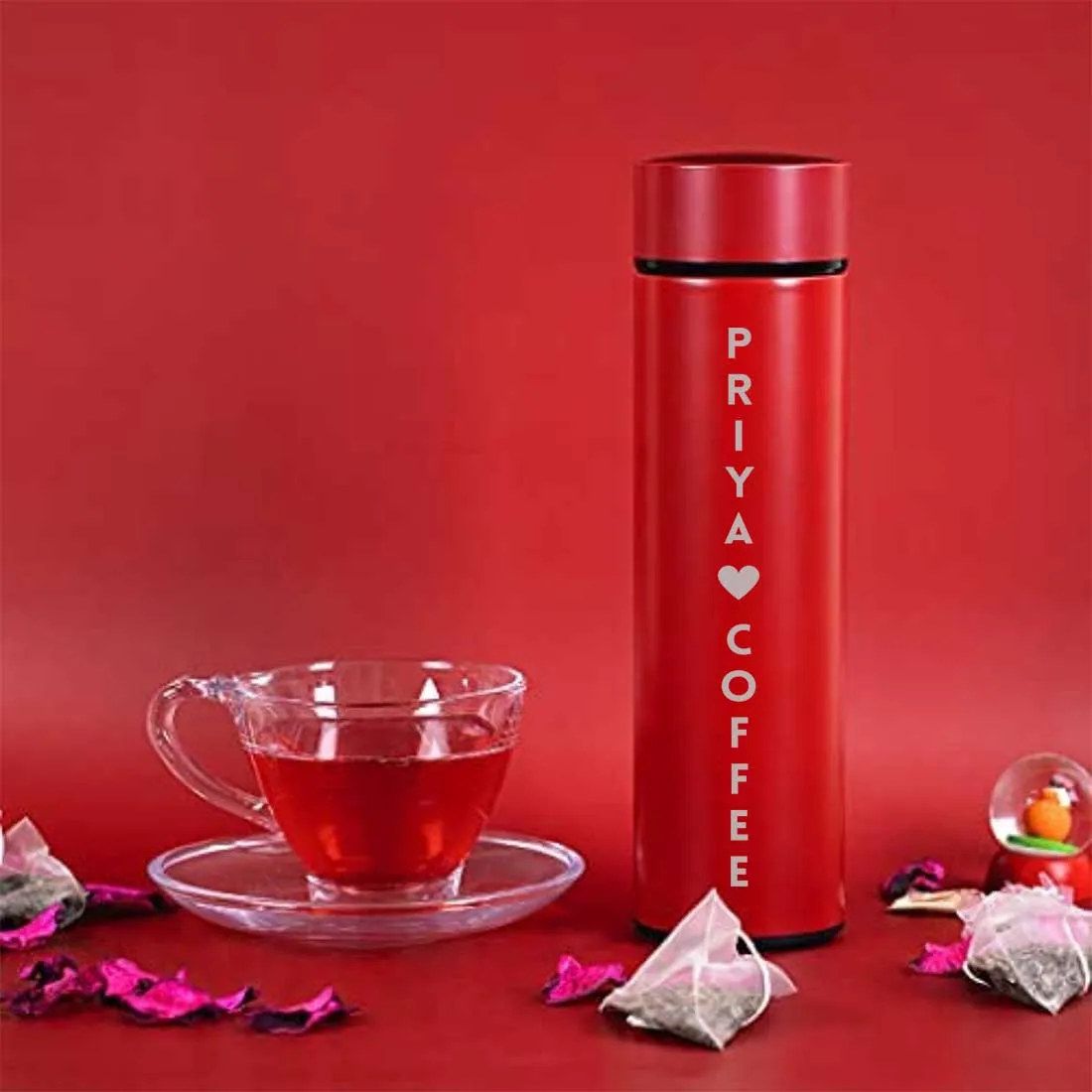 Personalized Thermos Bottle for Tea Flask with LED Display 500ml - Coffee