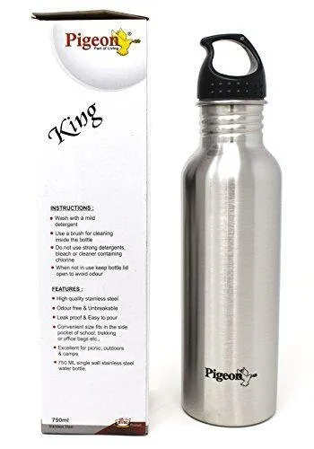 Pigeon Stainless Steel Water Bottle Set, 750ml, Set of 6, Silver